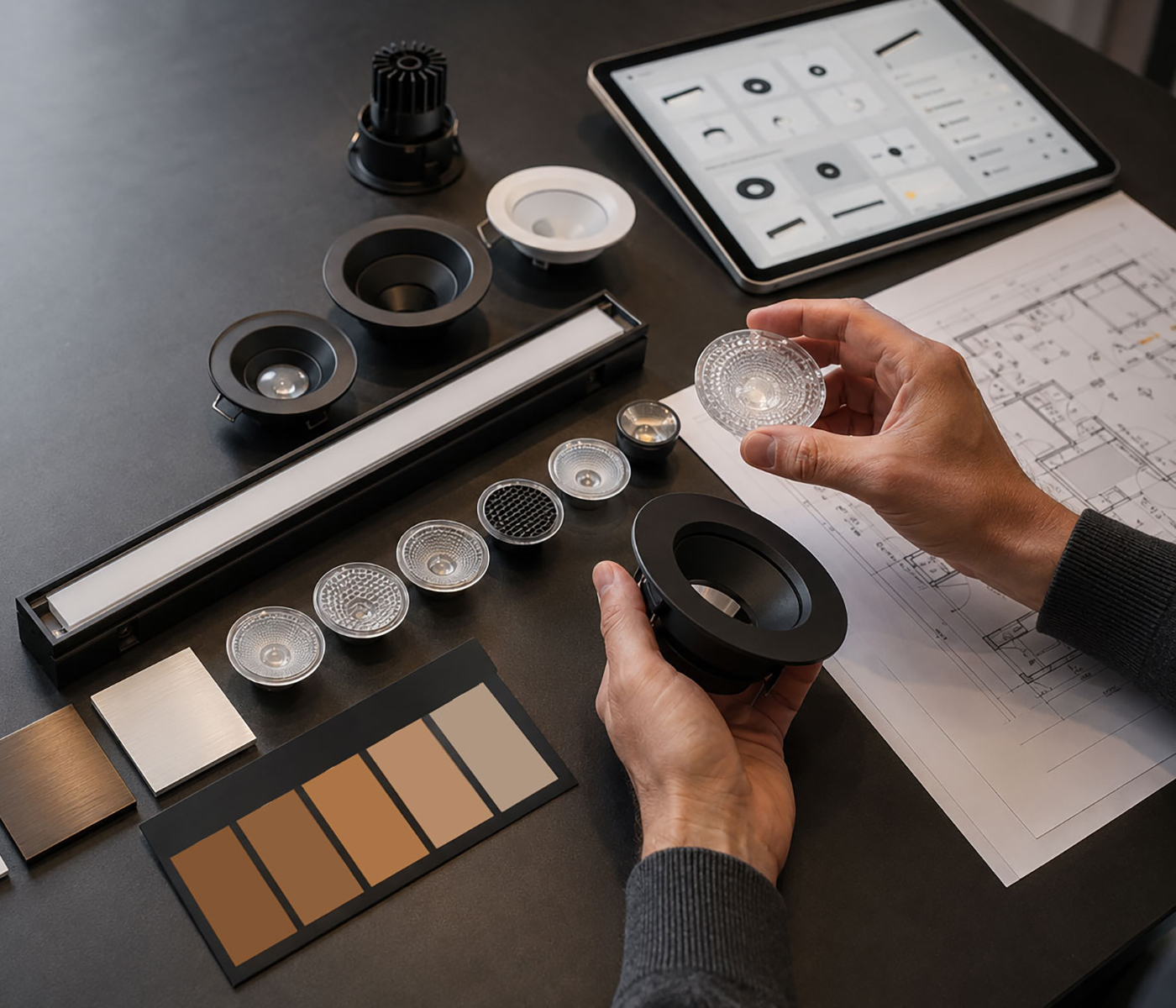 Master fixture schedule and lighting layouts